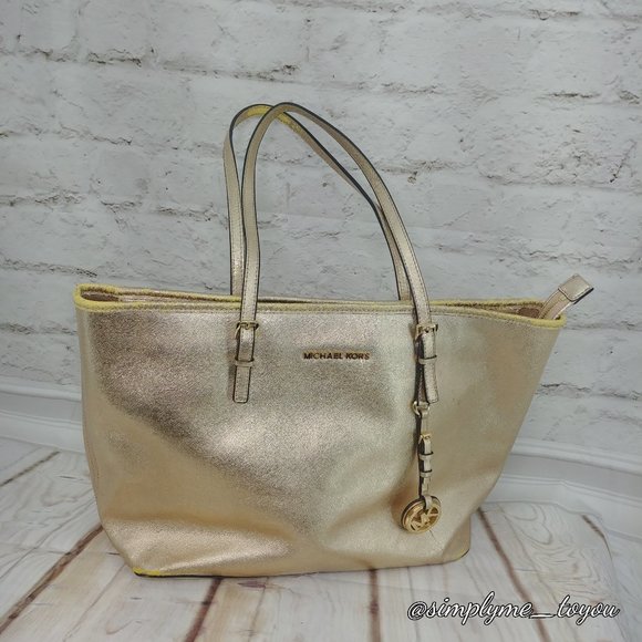 Michael Kors Jet Set Shimmer Copper Tote - Picture 2 of 9